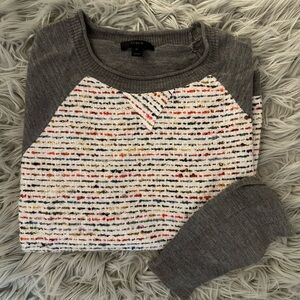 J.Crew mixed media grey sweater